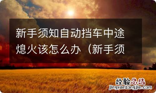 新手须知自动挡车中途熄火该怎么办呢 新手须知自动挡车中途熄火该怎么办