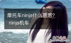 摩托车ninja什么意思？ ninja机车