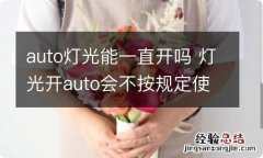 auto灯光能一直开吗 灯光开auto会不按规定使用灯光吗