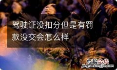 驾驶证没扣分但是有罚款没交会怎么样