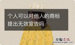 个人可以对他人的商标提出无效宣告吗