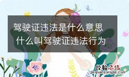 驾驶证违法是什么意思 什么叫驾驶证违法行为