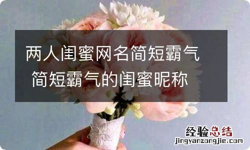 两人闺蜜网名简短霸气 简短霸气的闺蜜昵称