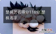 楚枫艺名得分116分 楚枫名字