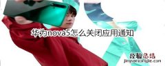 华为nova5怎么关闭应用通知