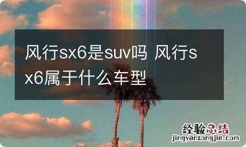 风行sx6是suv吗 风行sx6属于什么车型