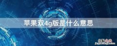 苹果是双4g iPhone双4g版是什么意思