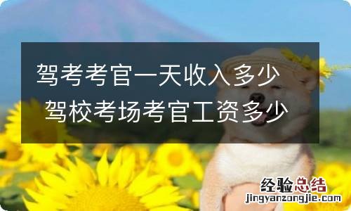 驾考考官一天收入多少 驾校考场考官工资多少