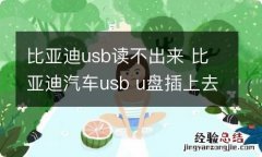 比亚迪usb读不出来 比亚迪汽车usb u盘插上去没反应怎么回事