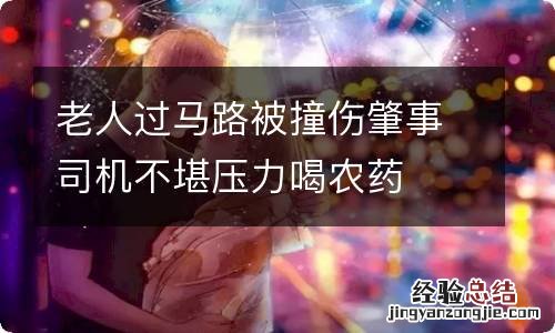 老人过马路被撞伤肇事司机不堪压力喝农药