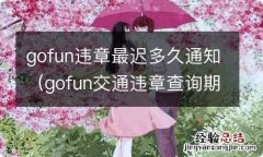 gofun交通违章查询期为15天 gofun违章最迟多久通知