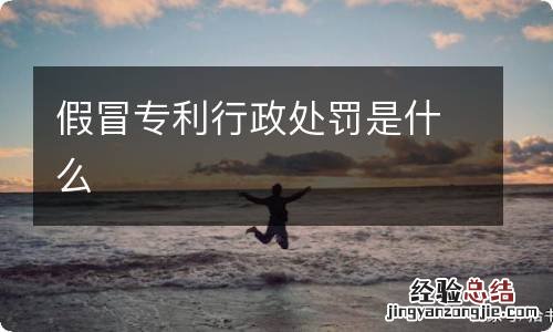 假冒专利行政处罚是什么