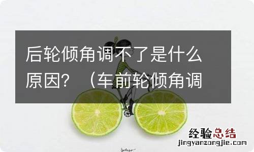 车前轮倾角调不过来怎么办 后轮倾角调不了是什么原因？