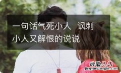 一句话气死小人讽刺小人又解恨的说说