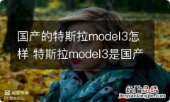 国产的特斯拉model3怎样 特斯拉model3是国产吗