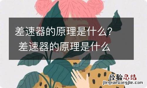 差速器的原理是什么？ 差速器的原理是什么