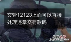 交管12123上面可以直接处理违章交罚款吗