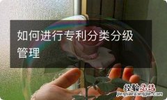 如何进行专利分类分级管理