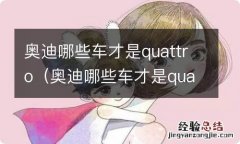 奥迪哪些车才是quattroa6 奥迪哪些车才是quattro