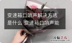 变速箱口哨声解决方法是什么 变速箱口哨声能自动消失吗