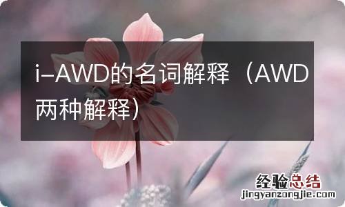 AWD两种解释 i-AWD的名词解释