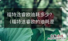 福特途睿欧的油耗是多少 福特途睿欧油耗多少？