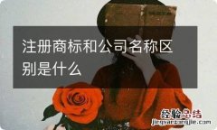 注册商标和公司名称区别是什么