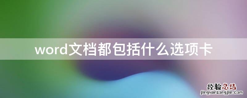 word2010中各个选项卡的功能介绍 word文档都包括什么选项卡