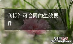 商标许可合同的生效要件