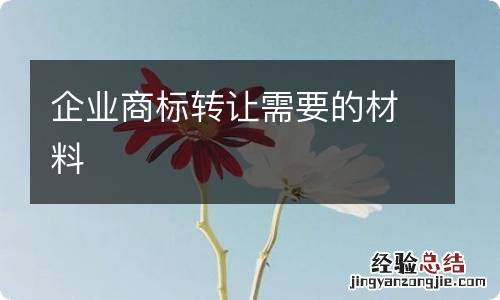 企业商标转让需要的材料