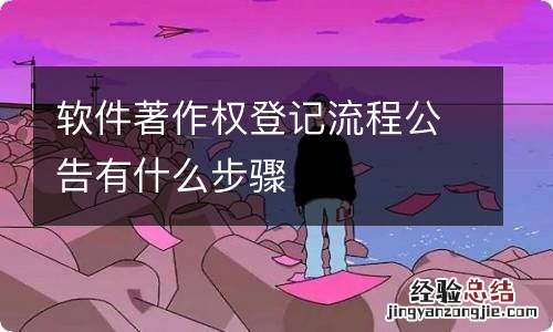 软件著作权登记流程公告有什么步骤