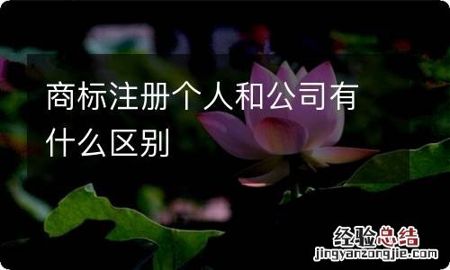 商标注册个人和公司有什么区别