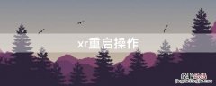 xr重启操作 xr重起