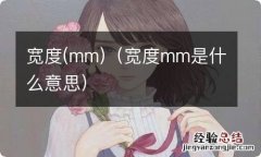 mm 宽度mm是什么意思 宽度