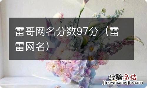 雷雷网名 雷哥网名分数97分