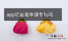 app功能能申请专利吗