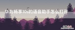 华为畅享10s的语音助手怎么打开