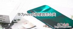 华为nova5按键音怎么关