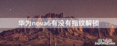 华为nova6支持指纹解锁吗 华为nova6有没有指纹解锁