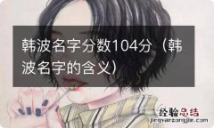 韩波名字的含义 韩波名字分数104分