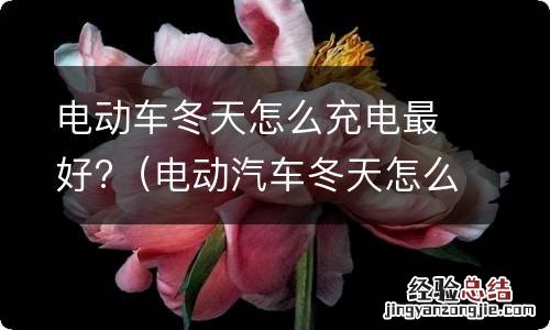 电动汽车冬天怎么充电 电动车冬天怎么充电最好?