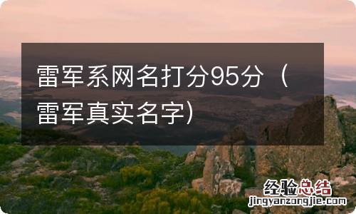 雷军真实名字 雷军系网名打分95分