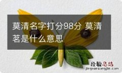 莫清名字打分98分 莫清茗是什么意思