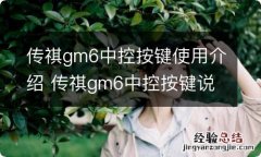 传祺gm6中控按键使用介绍 传祺gm6中控按键说明图解