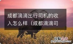 成都滴滴司机月收入 成都滴滴出行司机的收入怎么样