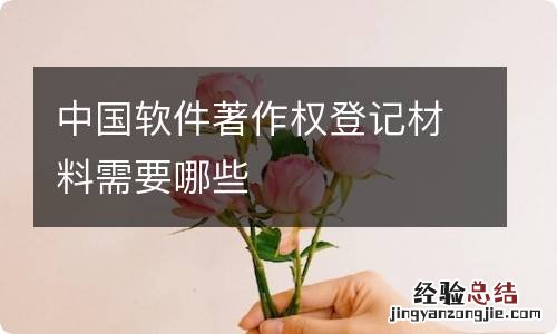中国软件著作权登记材料需要哪些