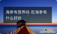 海参有营养吗 吃海参有什么好处