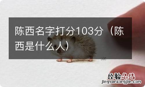 陈西是什么人 陈西名字打分103分