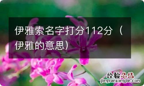 伊雅的意思 伊雅索名字打分112分