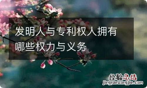 发明人与专利权人拥有哪些权力与义务